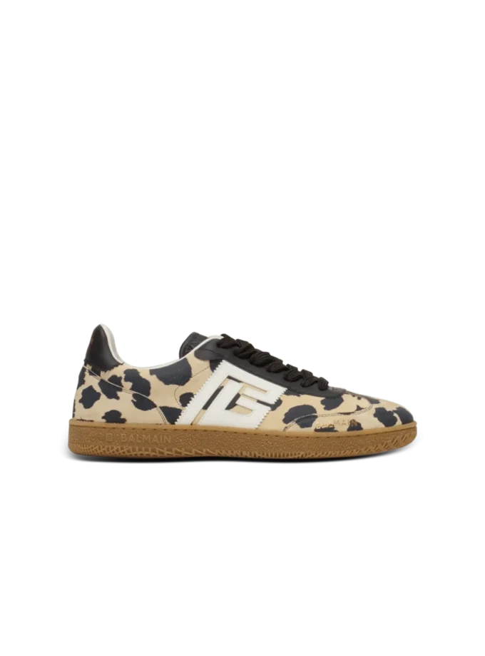 Balmain Swan leopard print suede leather trainers Balmain Swan leopard print suede leather trainers