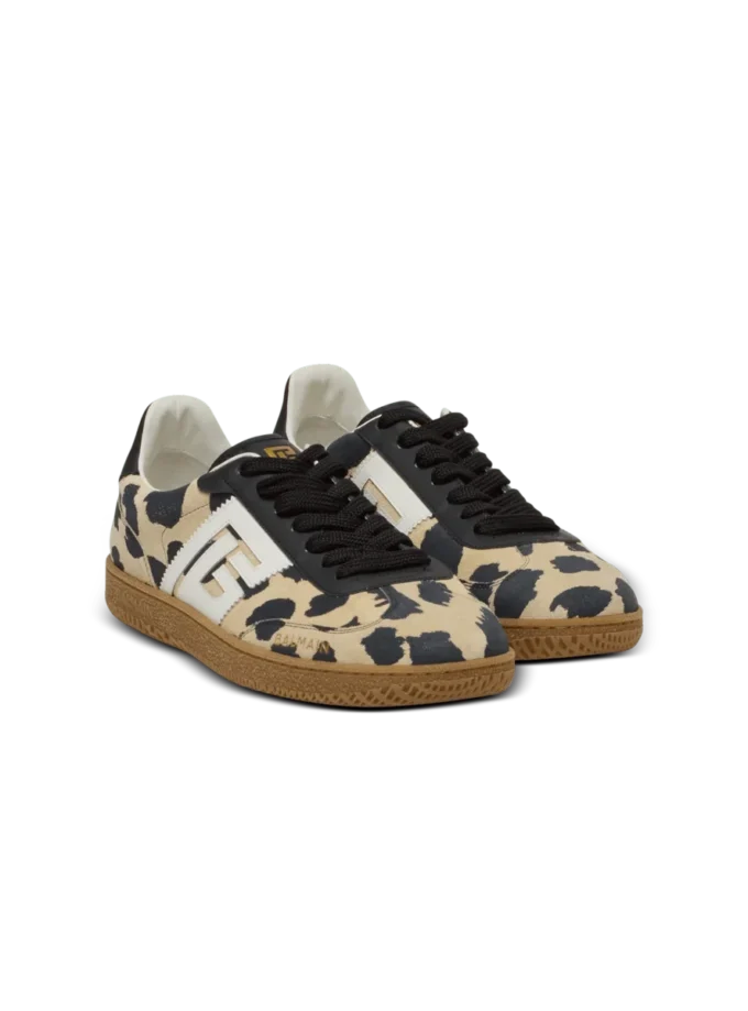 Balmain Swan leopard print suede leather trainers Balmain Swan leopard print suede leather trainers