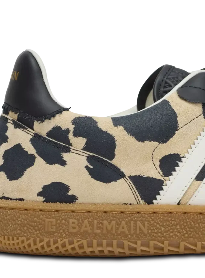 Balmain Swan leopard print suede leather trainers Balmain Swan leopard print suede leather trainers