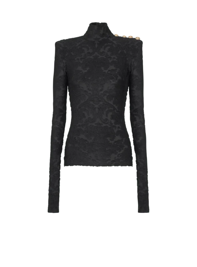Baroque pattern long-sleeved top