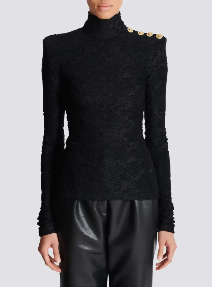 Baroque pattern long-sleeved top
