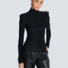 Baroque pattern long-sleeved top