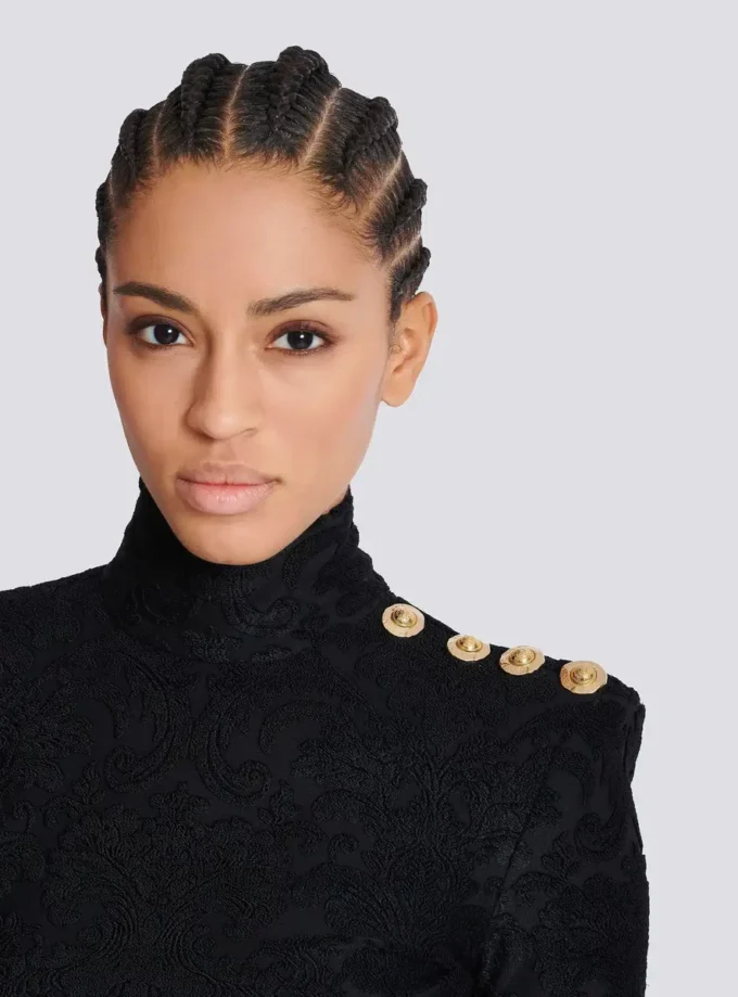 Baroque pattern long-sleeved top