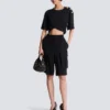 Bermuda shorts in grain de poudre wool Bermuda shorts in grain de poudre wool