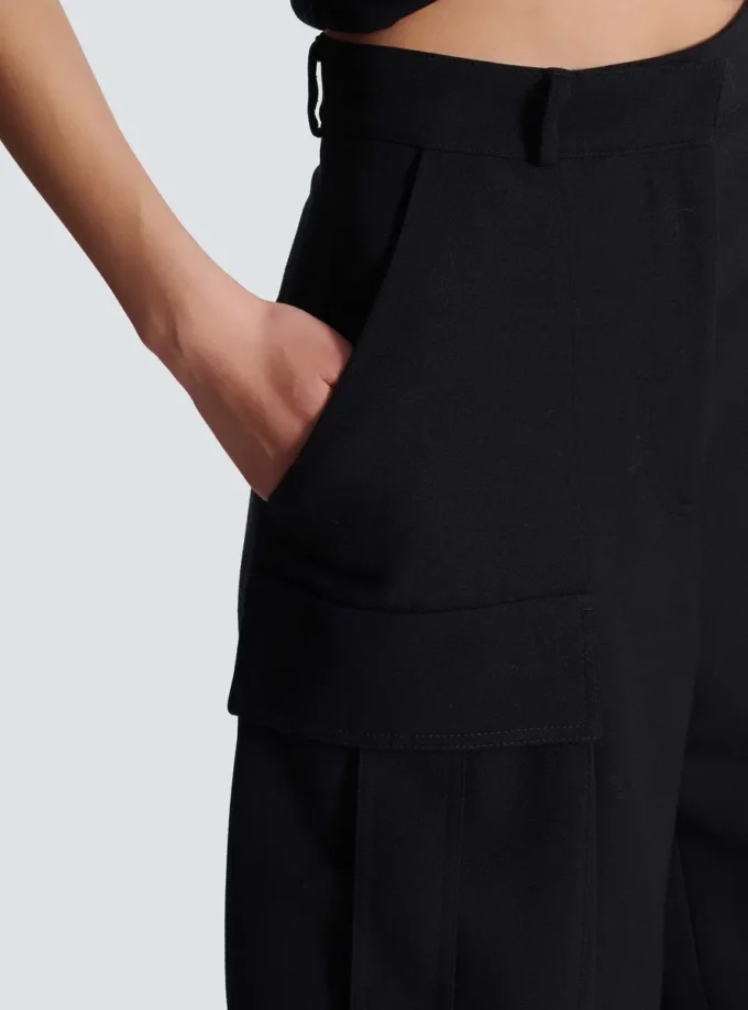 Bermuda shorts in grain de poudre wool Bermuda shorts in grain de poudre wool