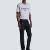 Biker jeans in black vintage denim Biker jeans in black vintage denim