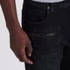 Biker jeans in black vintage denim Biker jeans in black vintage denim