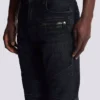 Biker jeans in black vintage denim Biker jeans in black vintage denim