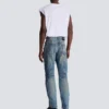 Biker jeans in vintage denim Biker jeans in vintage denim
