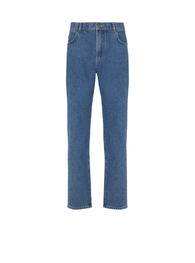 Blue denim straight-cut jeans Blue denim straight-cut jeans