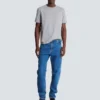 Blue denim straight-cut jeans Blue denim straight-cut jeans