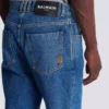 Blue denim straight-cut jeans Blue denim straight-cut jeans
