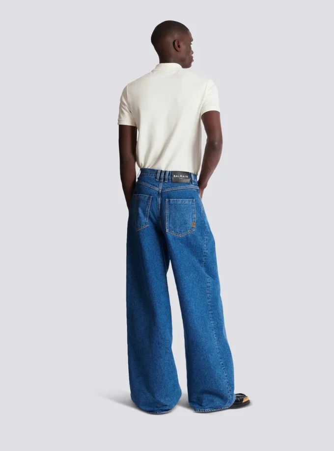 Blue denim wide-leg jeans Blue denim wide-leg jeans