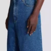 Blue denim wide-leg jeans Blue denim wide-leg jeans