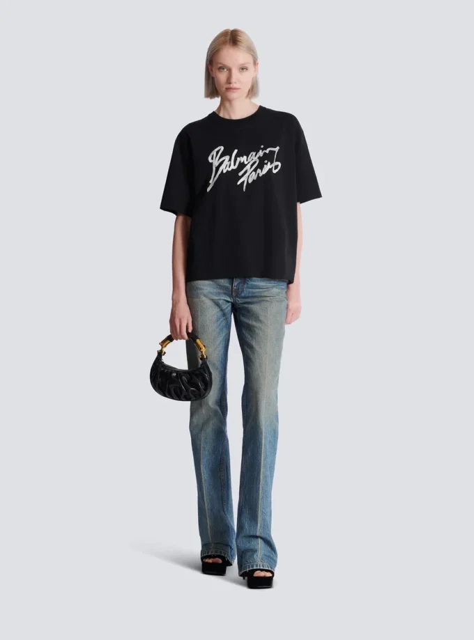 Boxy T-shirt with Balmain Paris Brush print Boxy T-shirt with Balmain Paris Brush print