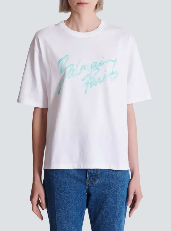 Boxy T-shirt with Balmain Paris Brush print Boxy T-shirt with Balmain Paris Brush print