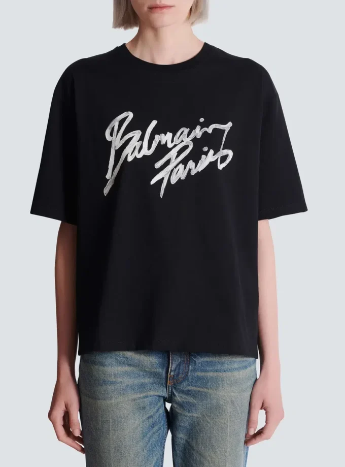 Boxy T-shirt with Balmain Paris Brush print Boxy T-shirt with Balmain Paris Brush print