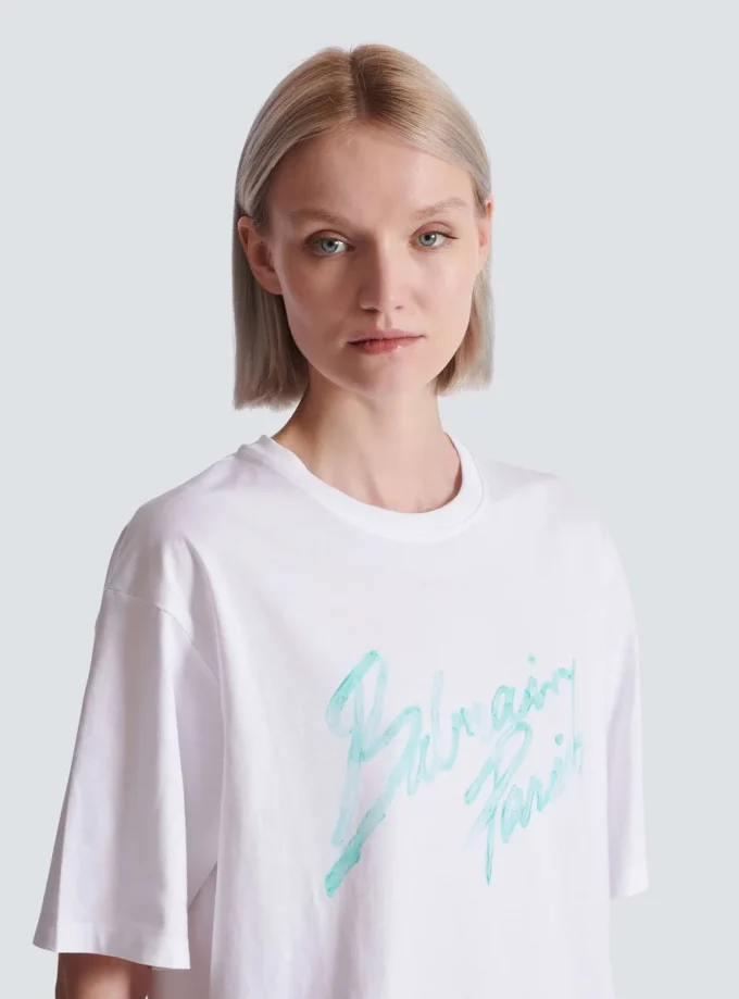 Boxy T-shirt with Balmain Paris Brush print Boxy T-shirt with Balmain Paris Brush print