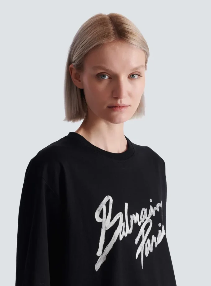 Boxy T-shirt with Balmain Paris Brush print Boxy T-shirt with Balmain Paris Brush print