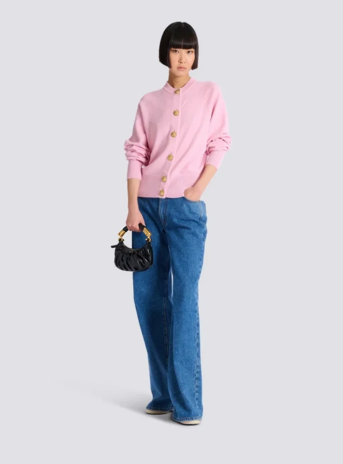 Buttoned eco-cashmere cardigan Buttoned eco-cashmere cardigan