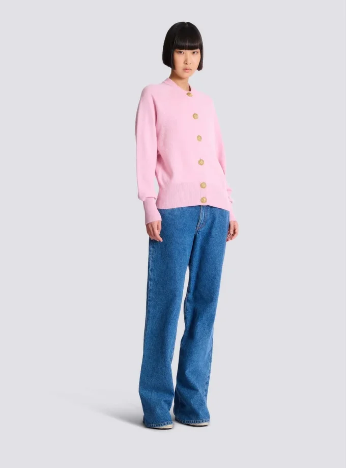 Buttoned eco-cashmere cardigan Buttoned eco-cashmere cardigan
