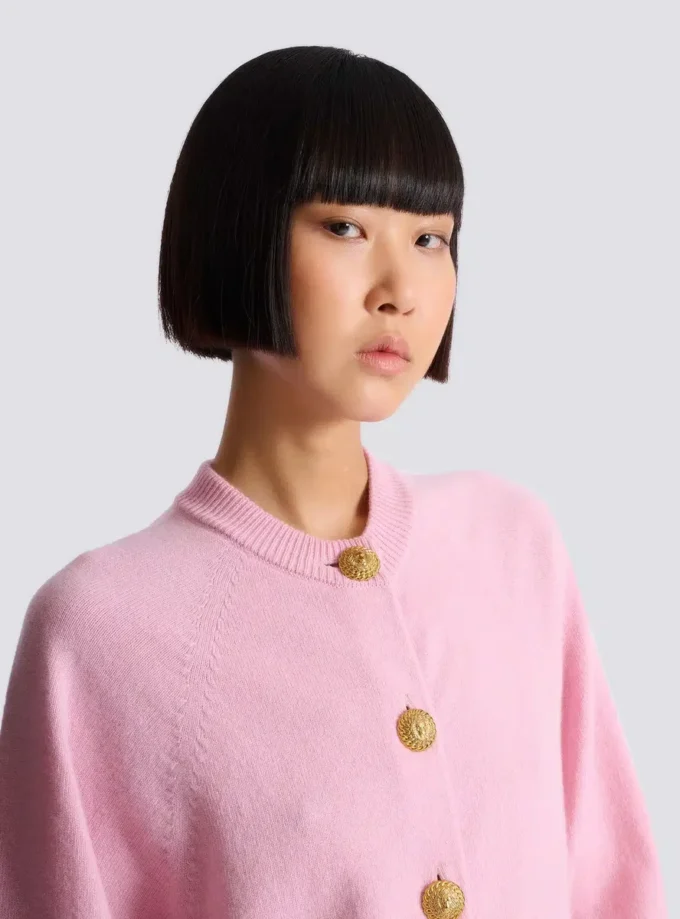 Buttoned eco-cashmere cardigan Buttoned eco-cashmere cardigan