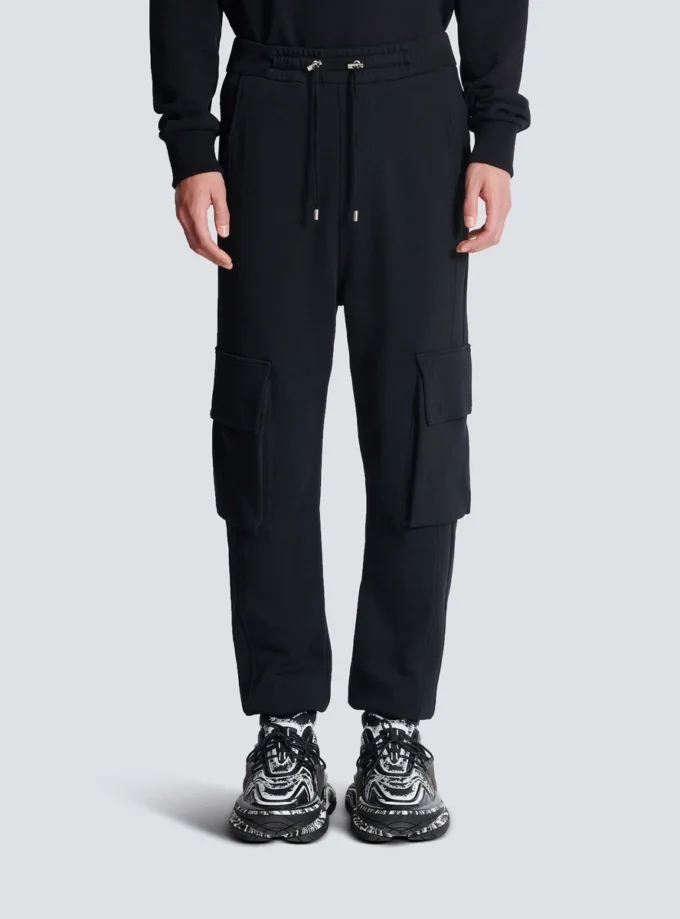 Cargo joggers with Balmain Paris print Cargo joggers with Balmain Paris print