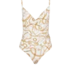 Chaînes pattern printed one-piece swimsuit