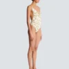 Chaînes pattern printed one-piece swimsuit
