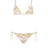 Chaînes pattern printed two-piece swimsuit