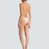 Chaînes pattern printed two-piece swimsuit