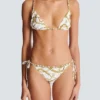 Chaînes pattern printed two-piece swimsuit