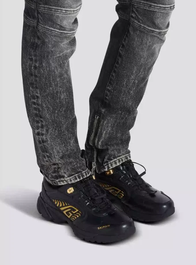 Cosmic Dust glazed leather trainers Cosmic Dust glazed leather trainers