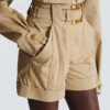 Cotton gabardine shorts with belt Cotton gabardine shorts with belt