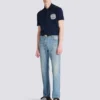 Cotton polo shirt with Écusson print
