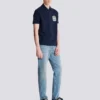 Cotton polo shirt with Écusson print