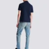 Cotton polo shirt with Écusson print