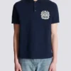 Cotton polo shirt with Écusson print