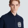 Cotton polo shirt with Écusson print