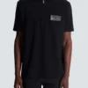 Cotton polo shirt with leather Balmain Couture label