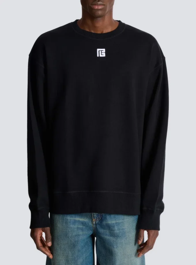 Cotton sweatshirt with PB embroidery Cotton sweatshirt with PB embroidery