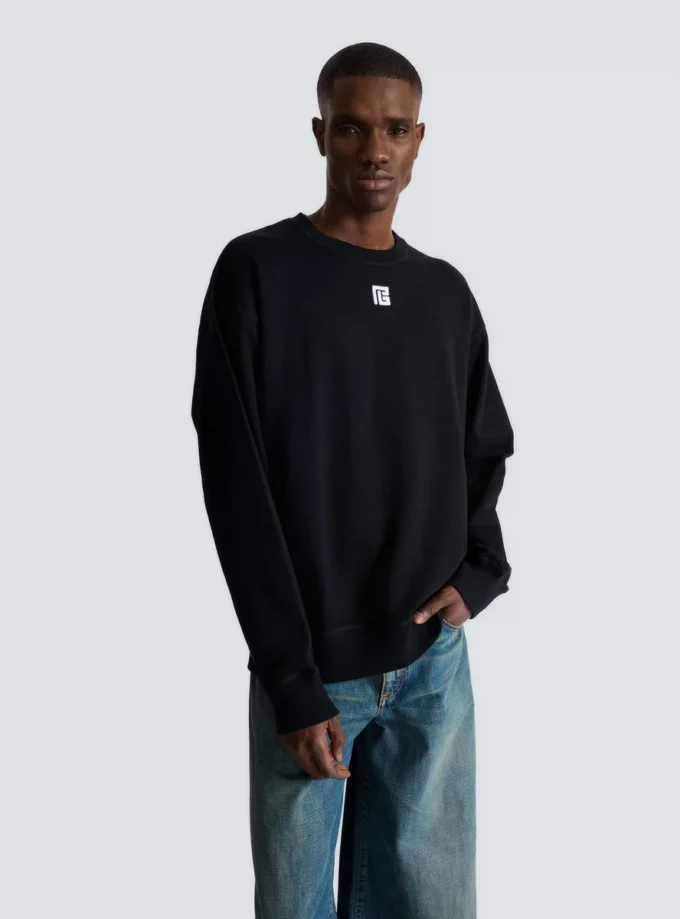 Cotton sweatshirt with PB embroidery Cotton sweatshirt with PB embroidery