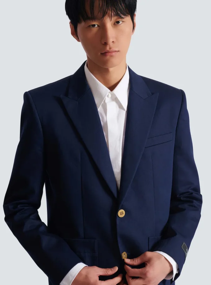Cotton twill 2-buttons jacket Cotton twill 2-buttons jacket