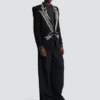 Crepe 1-button jacket with crystals Crepe 1-button jacket with crystals