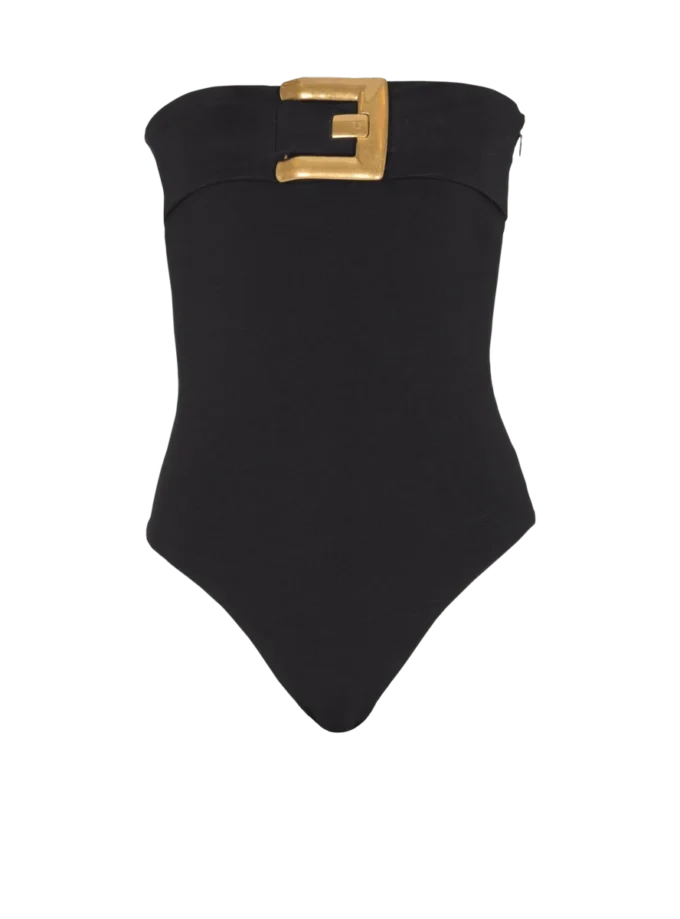 Crepe bustier bodysuit with belt detail Crepe bustier bodysuit with belt detail