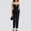 Crepe bustier bodysuit with belt detail Crepe bustier bodysuit with belt detail