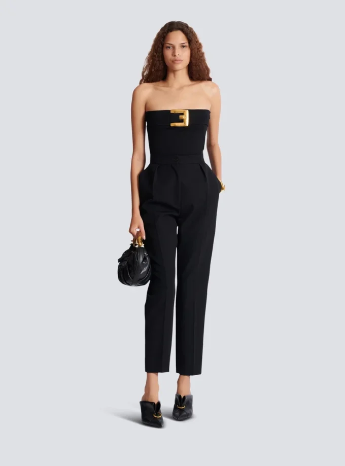Crepe bustier bodysuit with belt detail Crepe bustier bodysuit with belt detail