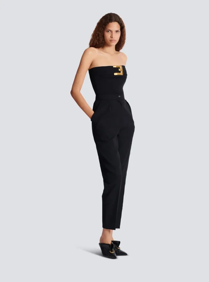 Crepe bustier bodysuit with belt detail Crepe bustier bodysuit with belt detail