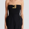 Crepe bustier bodysuit with belt detail Crepe bustier bodysuit with belt detail