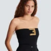 Crepe bustier bodysuit with belt detail Crepe bustier bodysuit with belt detail